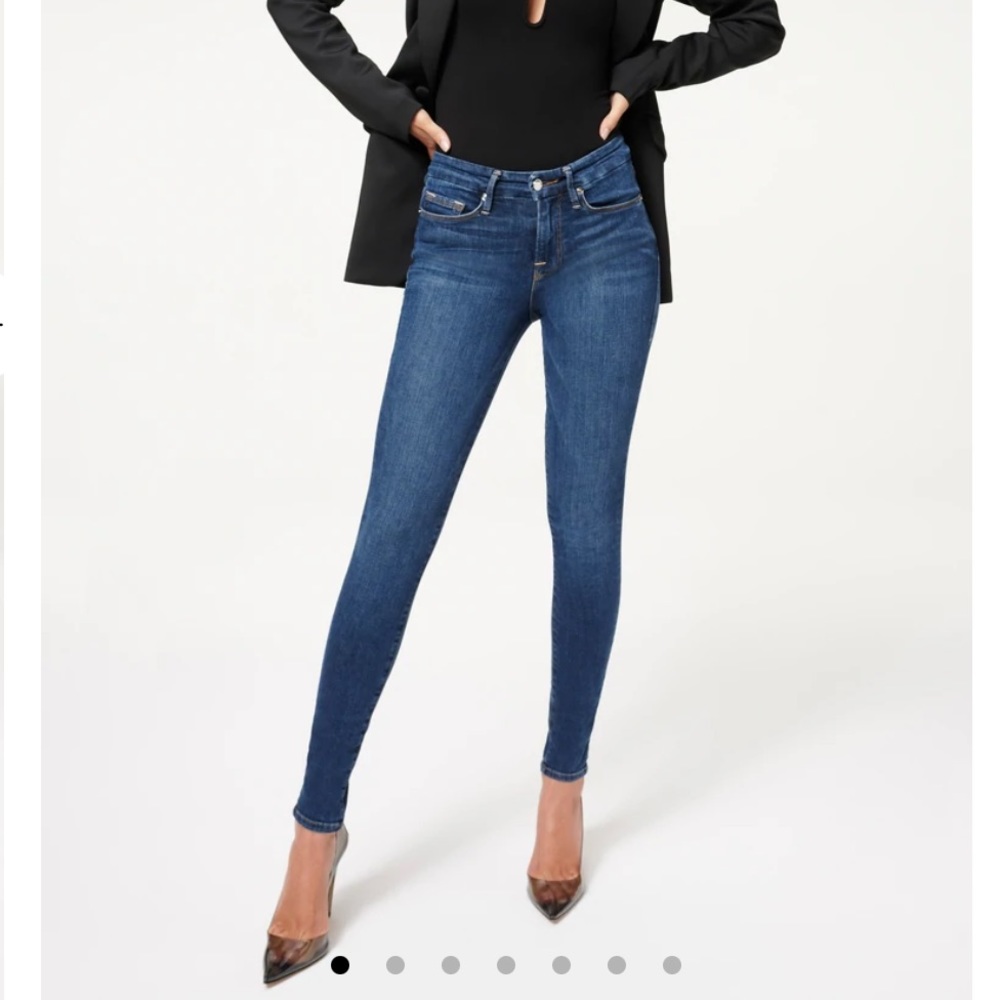 Good American Good Legs Skinny Med Rise Style GAGL899 Blue004 Size 10 Waist 30